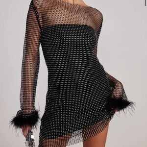 12th Tribe Black Mesh Martini Dress